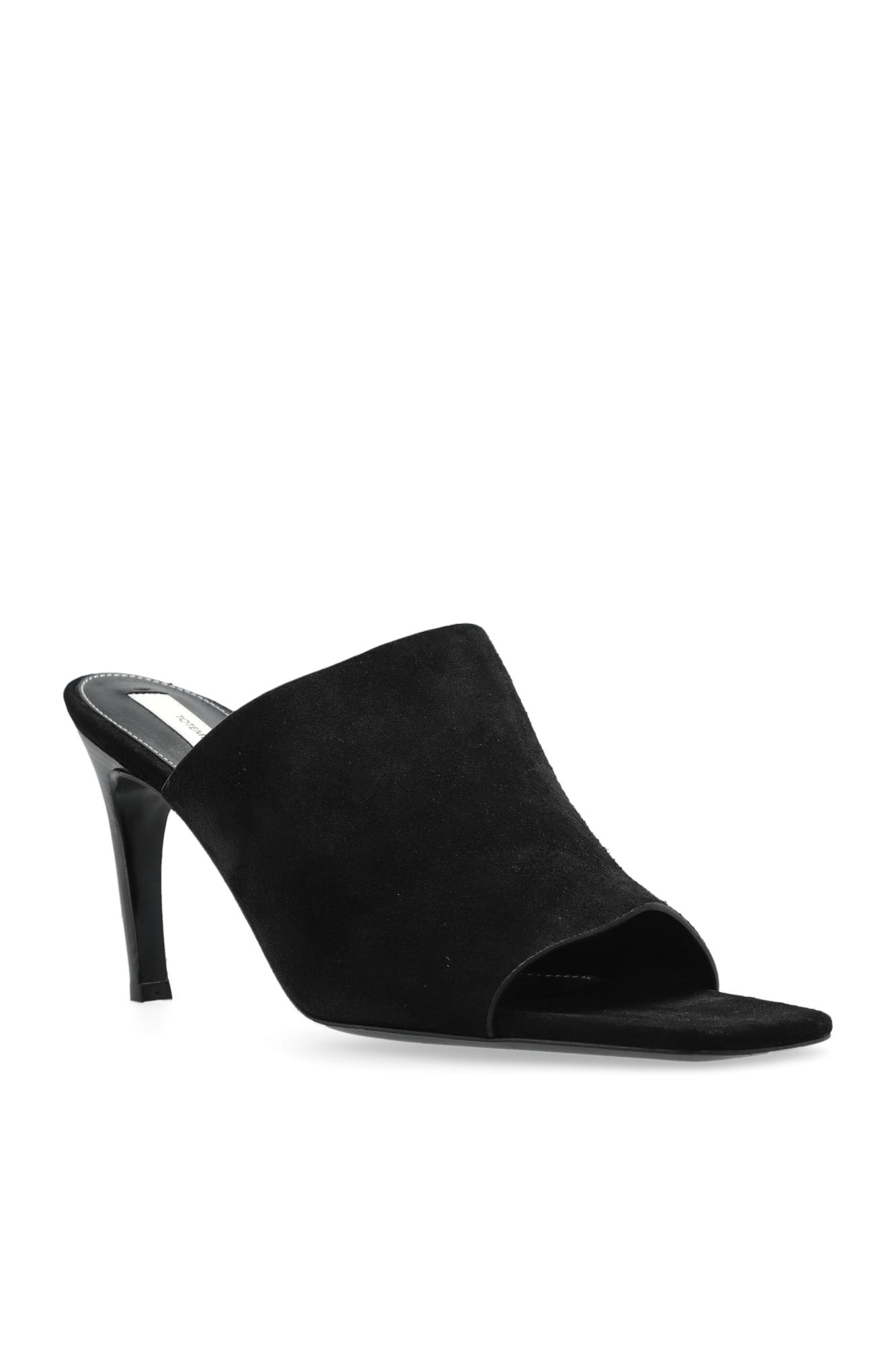 Totême Black Open Toe Heels In Black