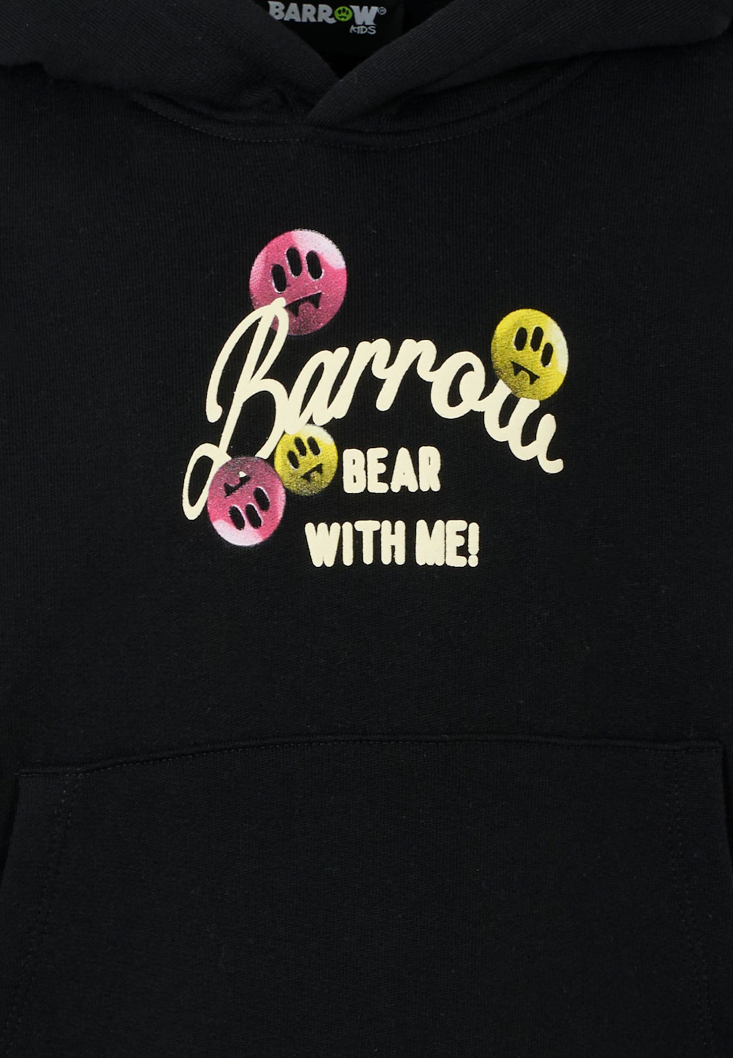 Barrow Black Sweatshirt For Girl With Bear Print In Black