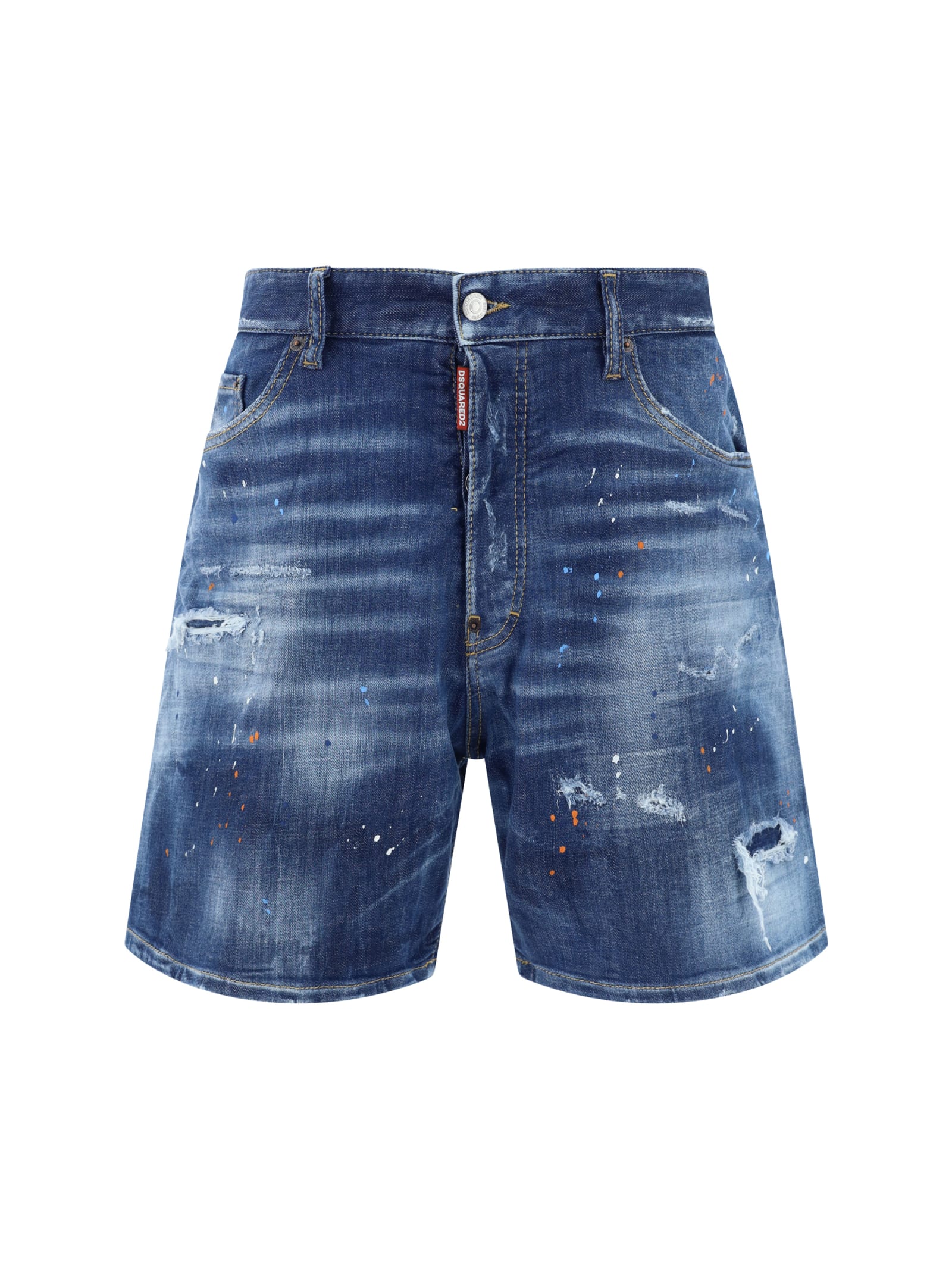 Shop Dsquared2 Denim Shorts In Navy Blue