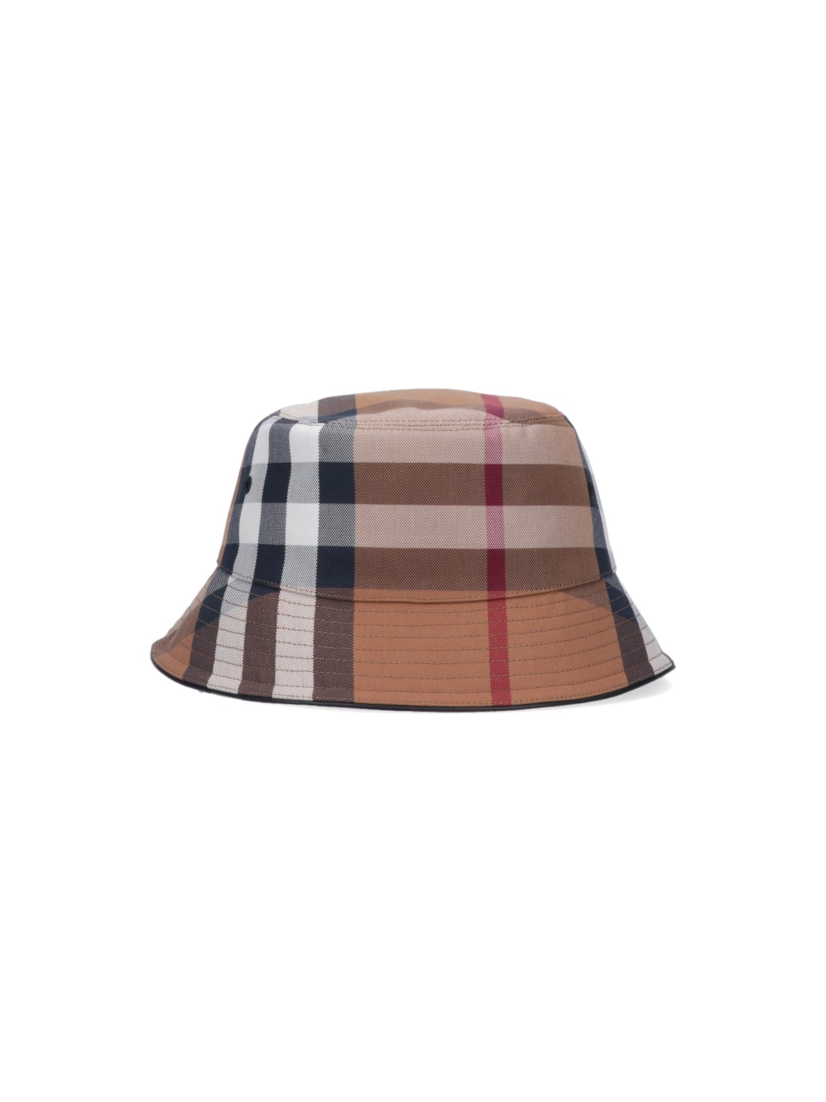 Burberry Check Bucket Hat In Brown
