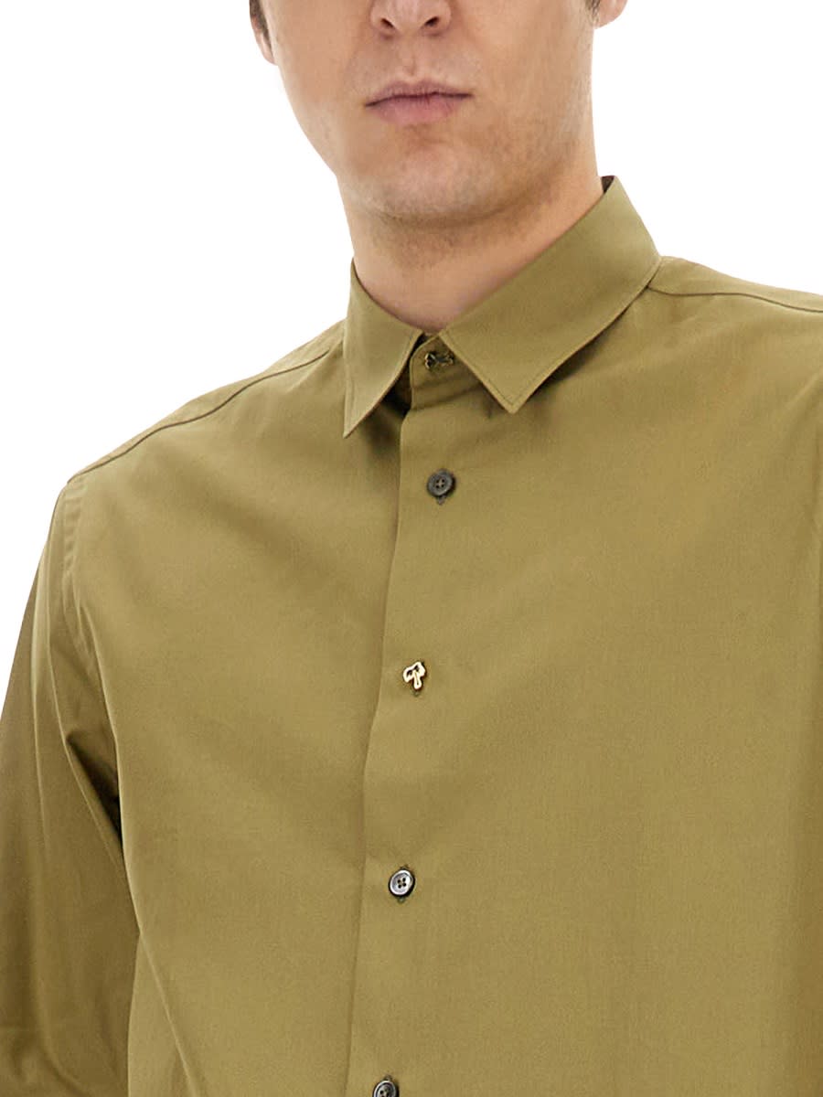 Shop Paul Smith Cotton Shirt In Military Green
