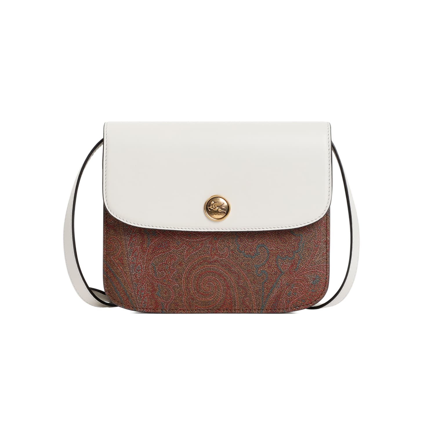 Shop Etro Crossbody Small Essential Bag In Bianco Latte