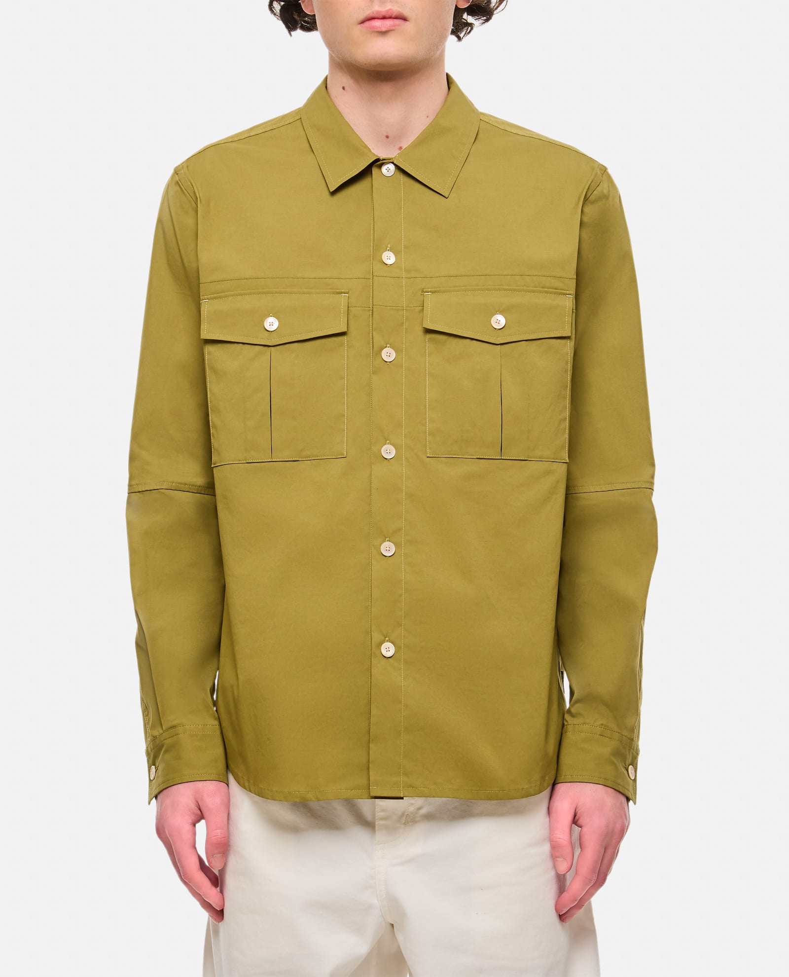 Shop Paul Smith Utility Cotton Shirt In Green