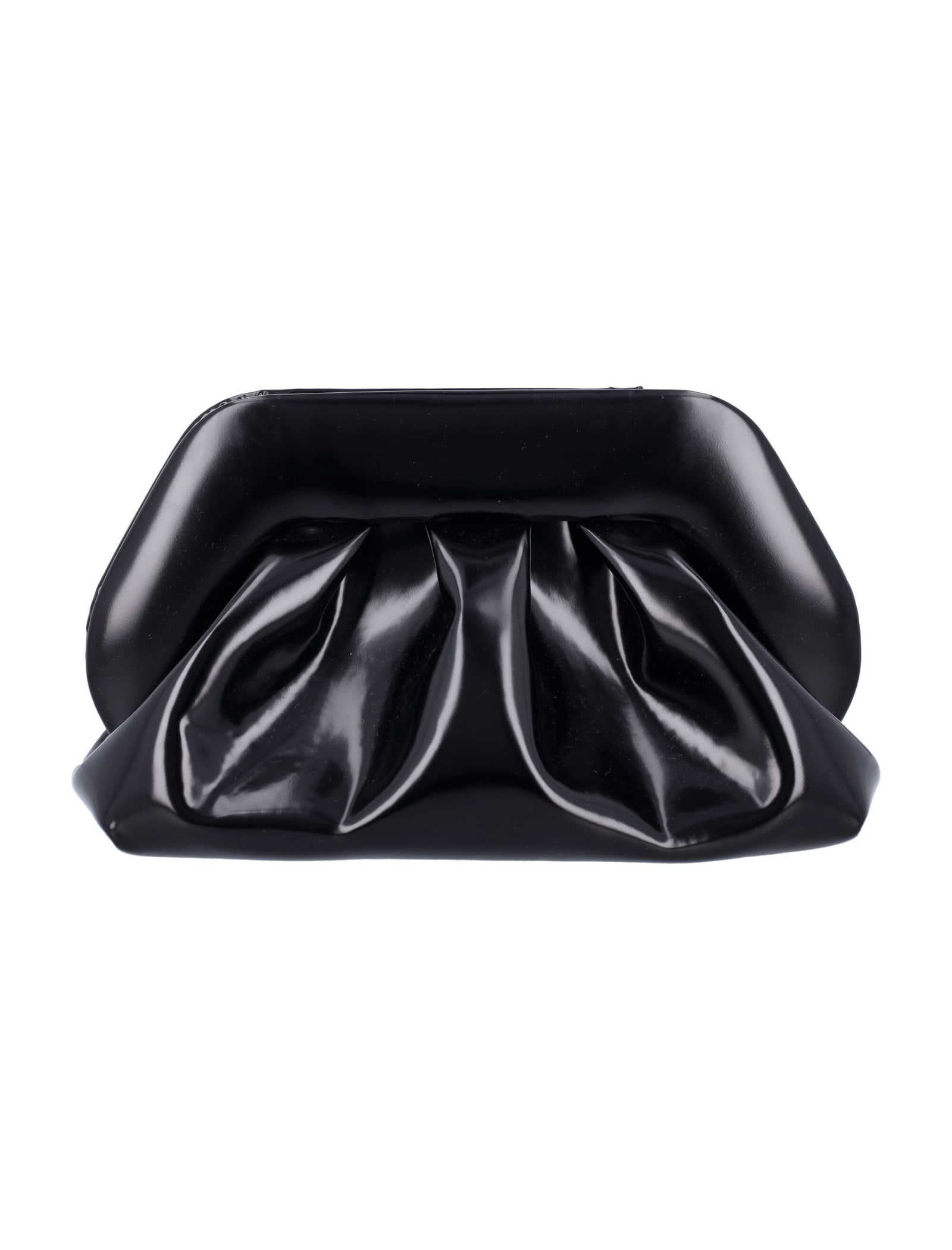 Shop Themoirè Tia Vegan Fabric Clutch In Black