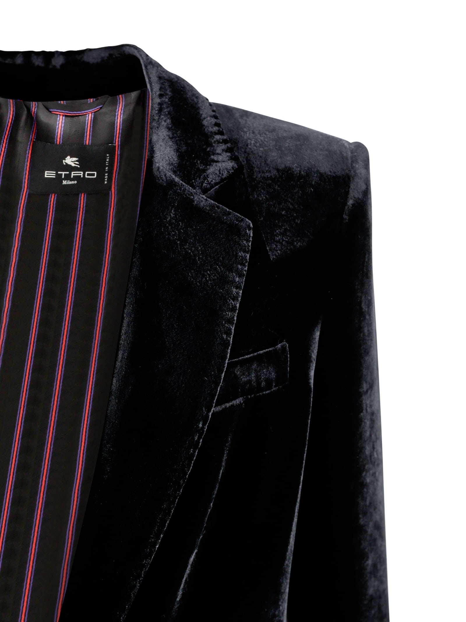 Shop Etro Velvet Jacket In Black