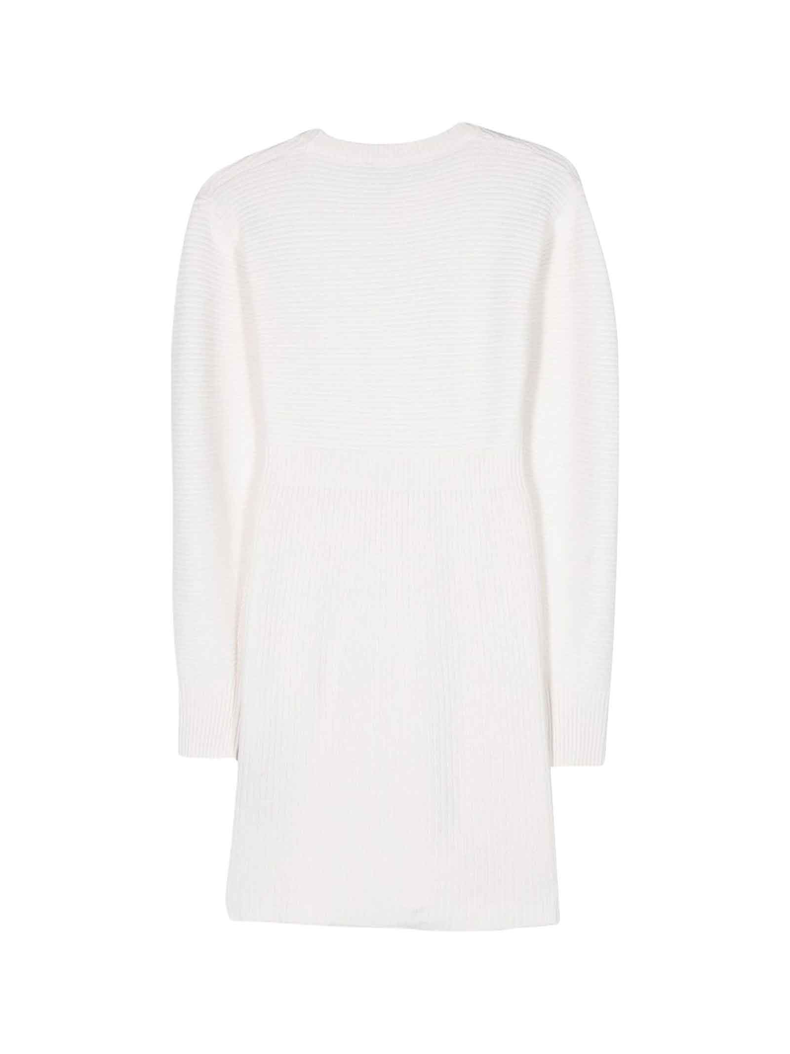Shop Balmain White Dress Girl In Bianco