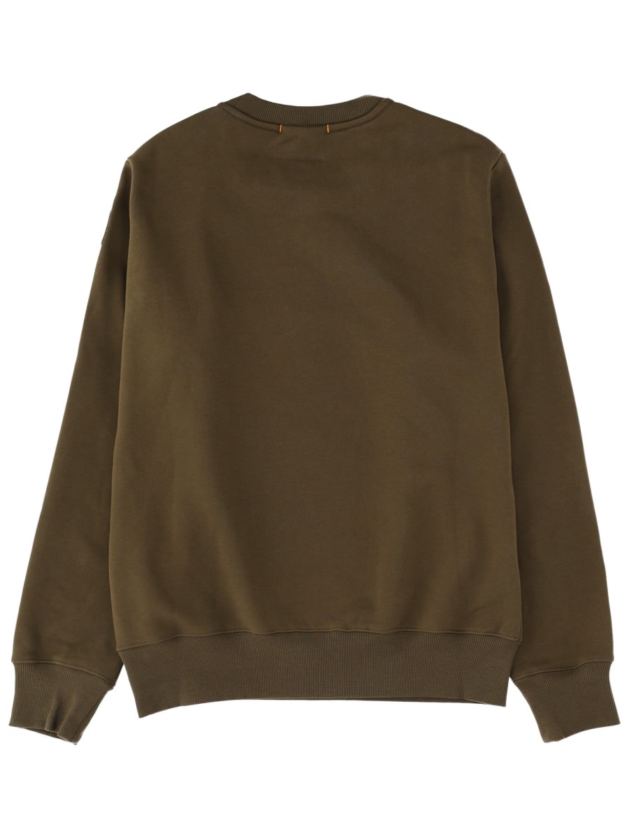 Parajumpers Ribbed Hem Long Sleeve Crew Neck Sweater In Green