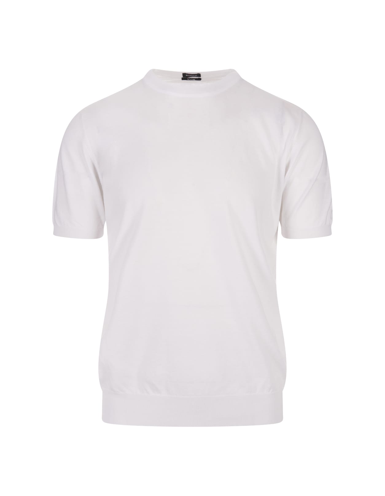 White Cotton Knit T-shirt