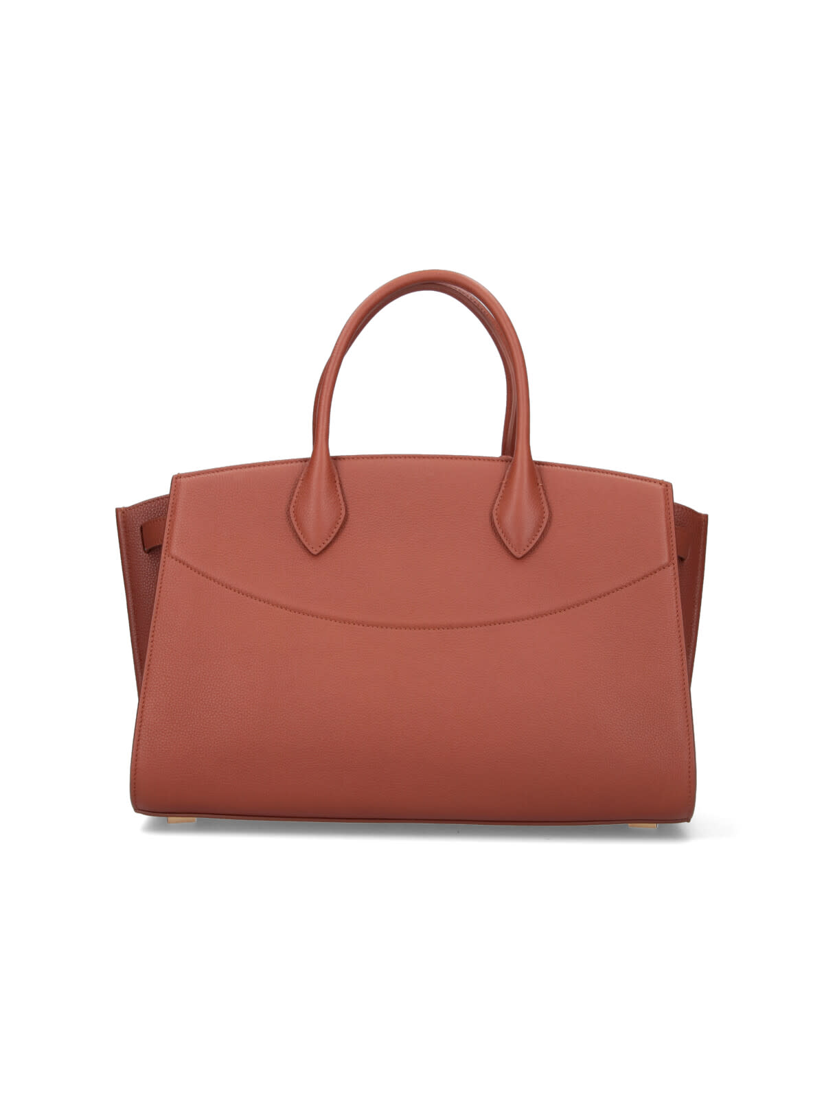 Ferragamo Structured Shoulder Bag Detachable Strap In Brown
