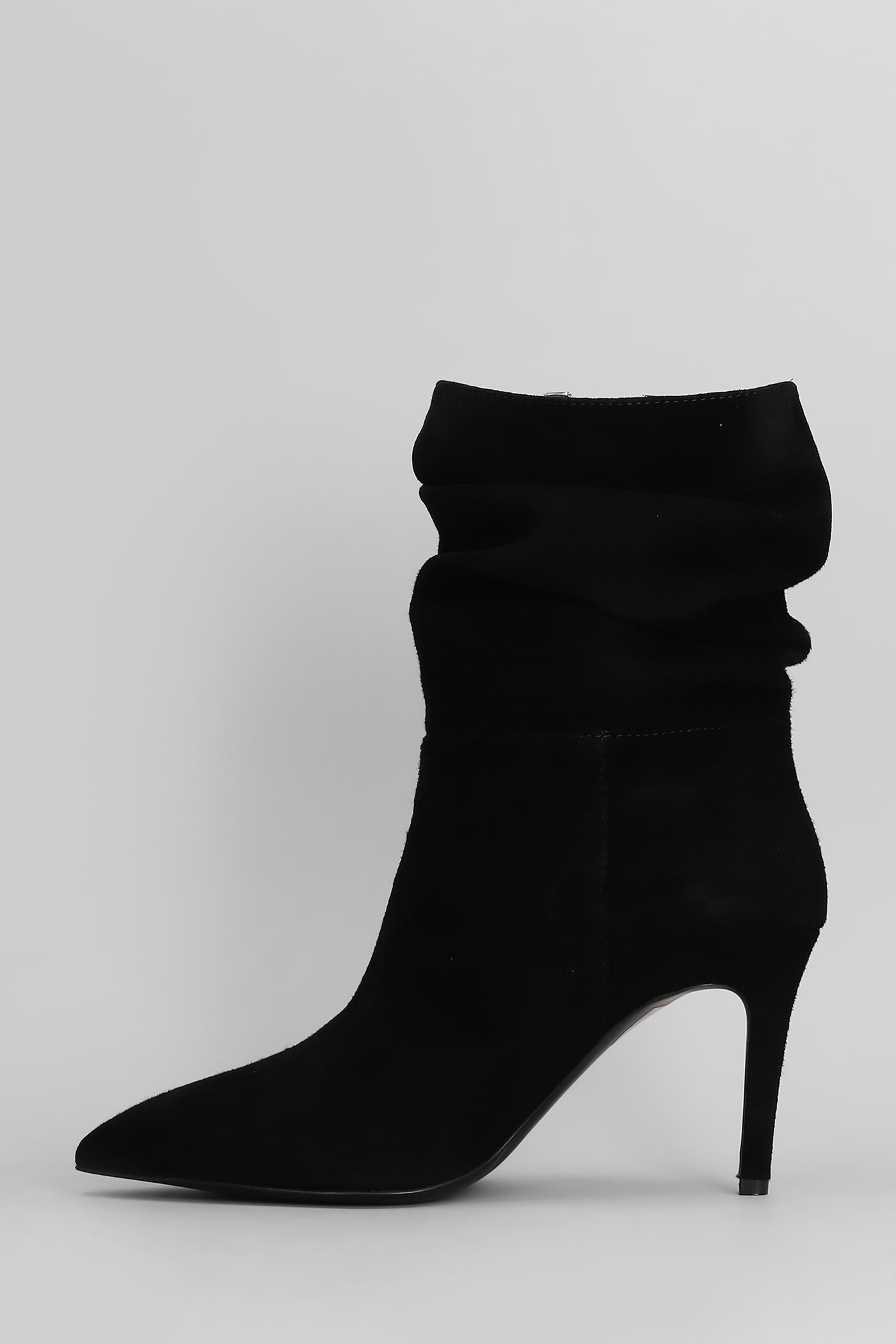 Shop Via Roma 15 High Heels Ankle Boots In Black Suede