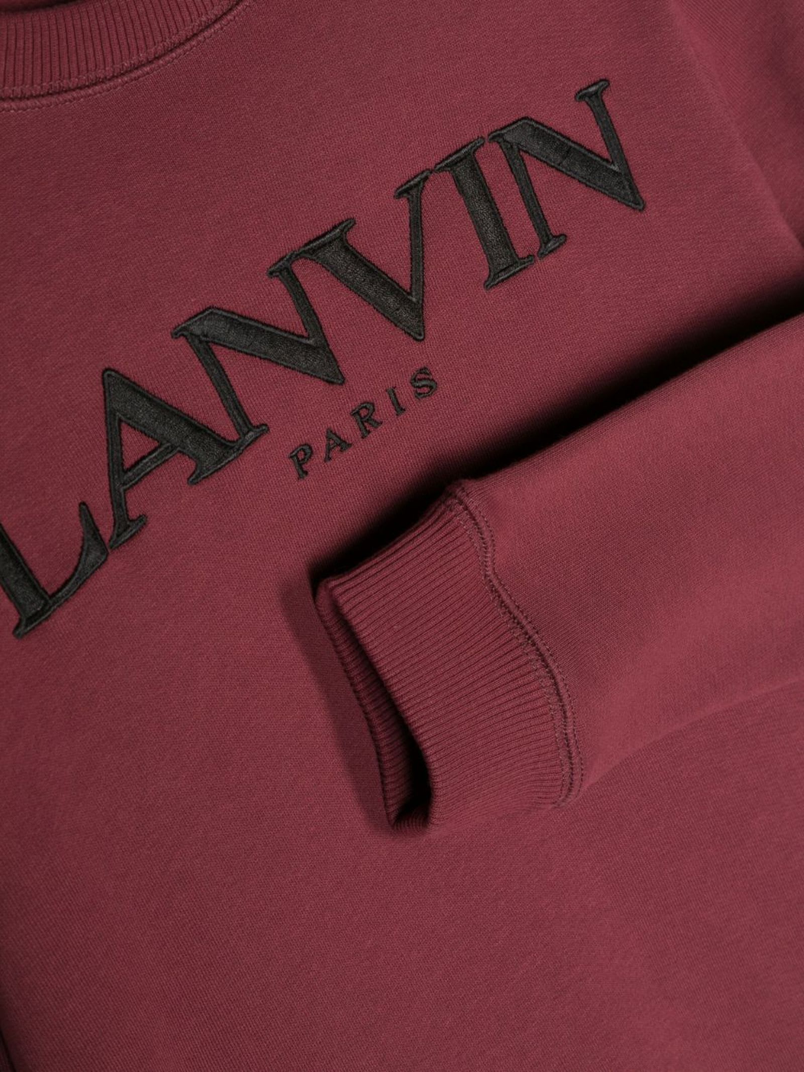 Shop Lanvin Bordeaux Red Cotton Sweatshirt In A Bordeaux