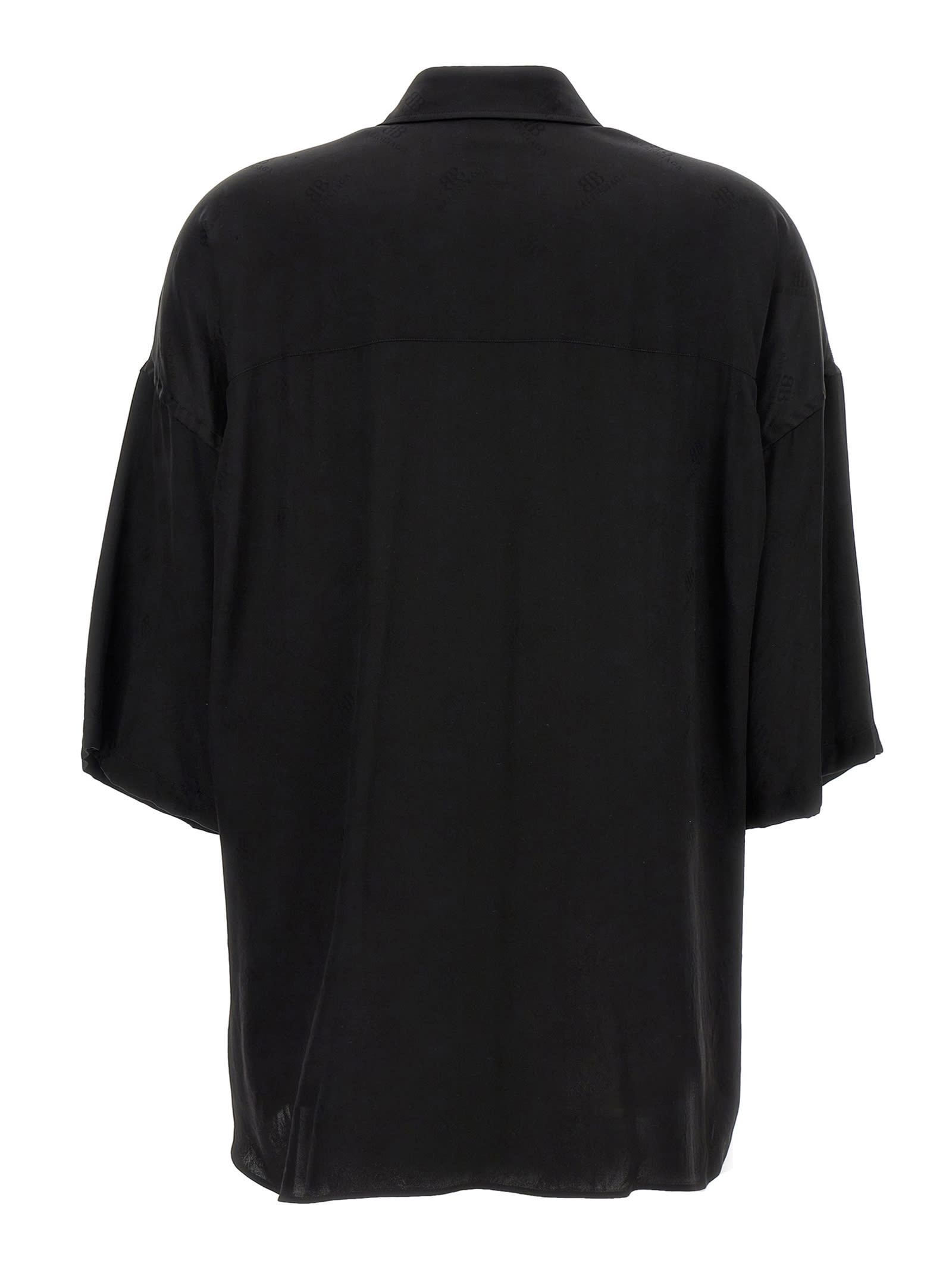 Shop Balenciaga Wrap Shirt In Black