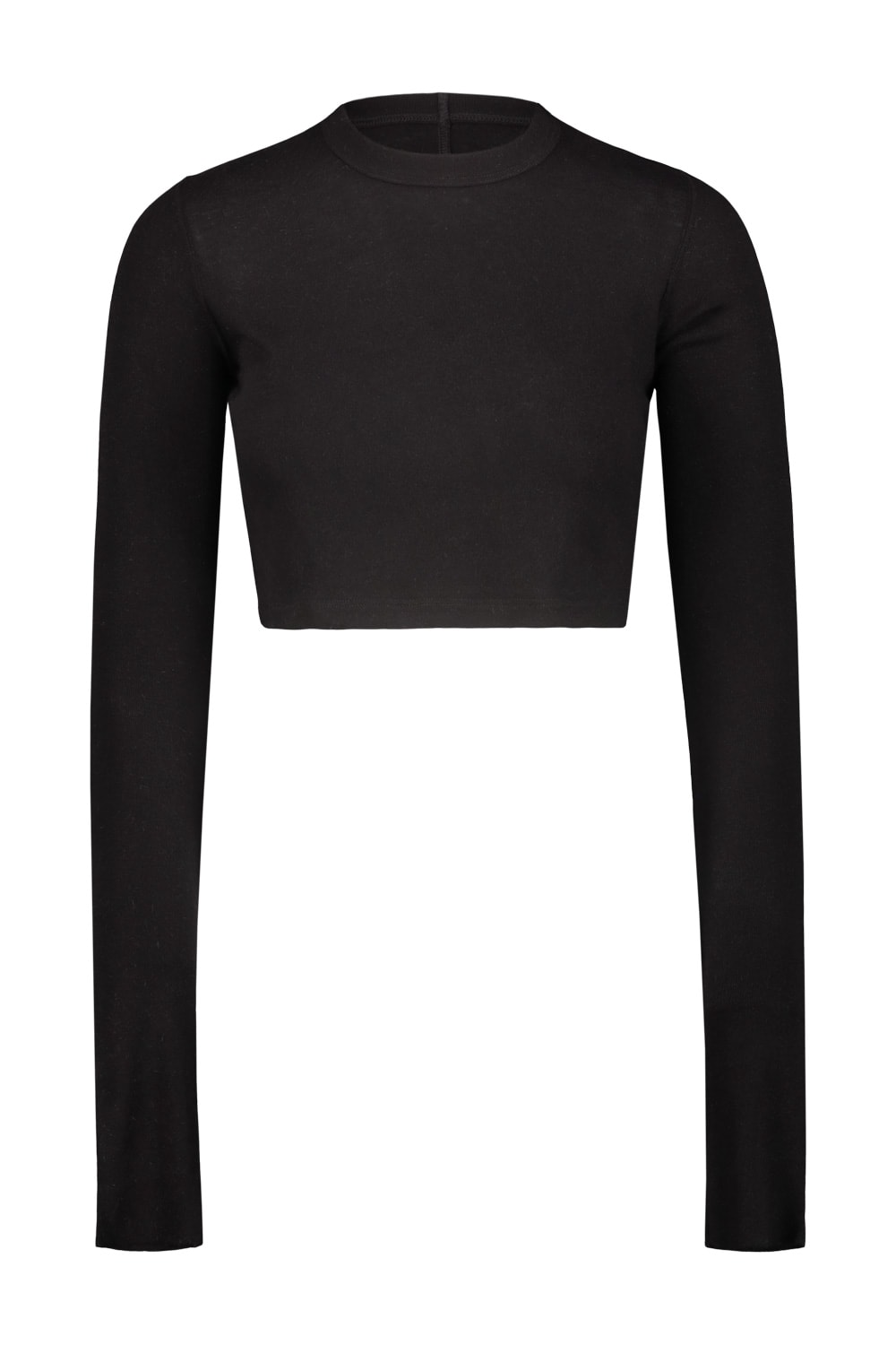 Shop Rick Owens Cropped Knit Tshirt In Black