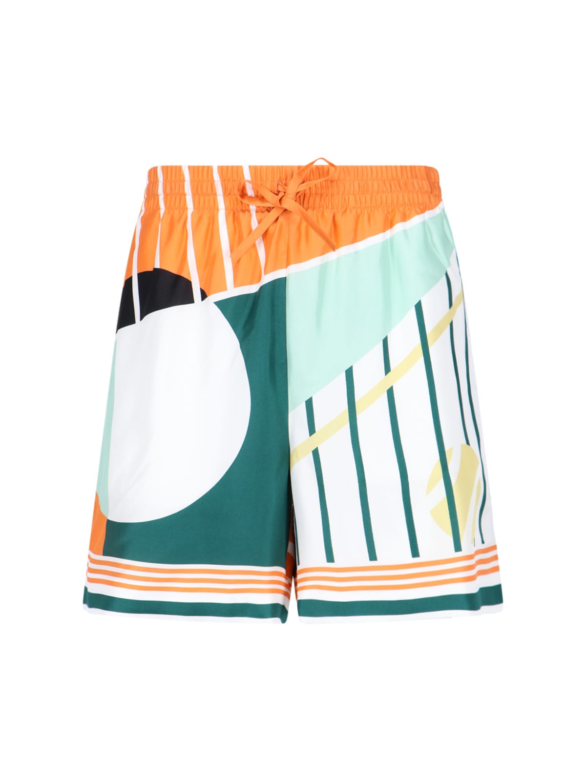 Shop Casablanca Court Abstrait Shorts In Multicolor