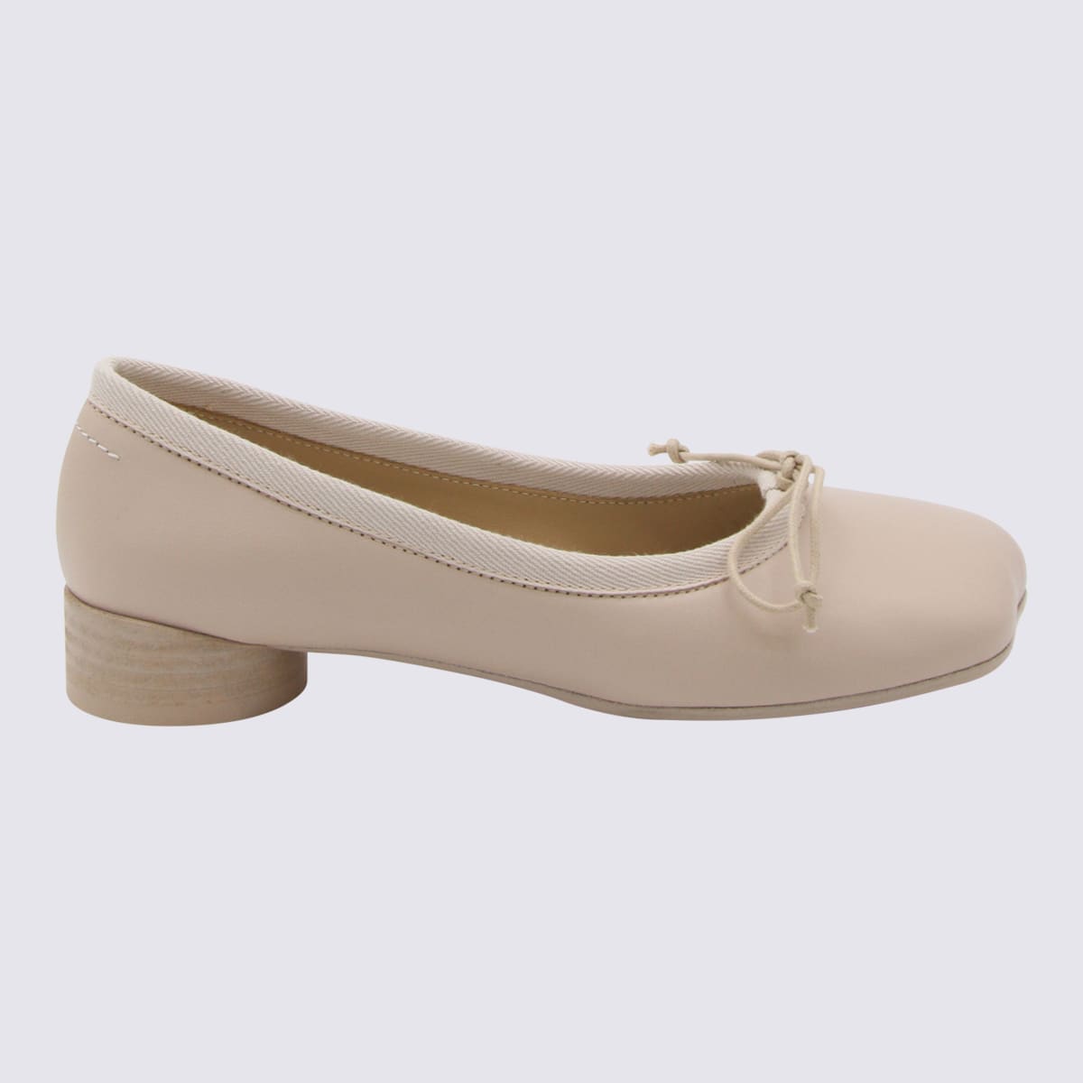 Shop Mm6 Maison Margiela Pink Leather Tabi Pumps In Shifting Sand