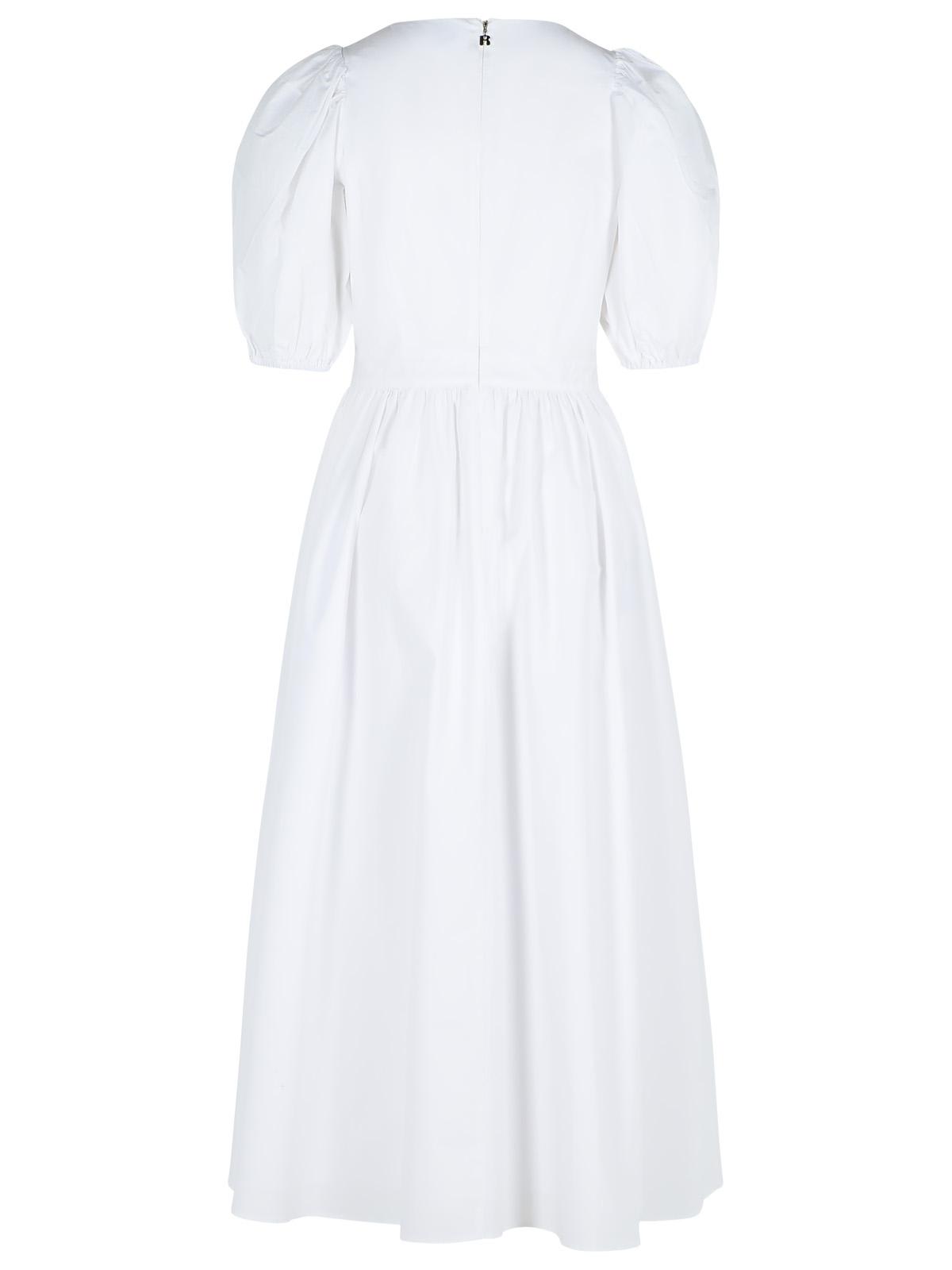 Rotate Birger Christensen Rotate Puff Sleeve Midi Dress In White