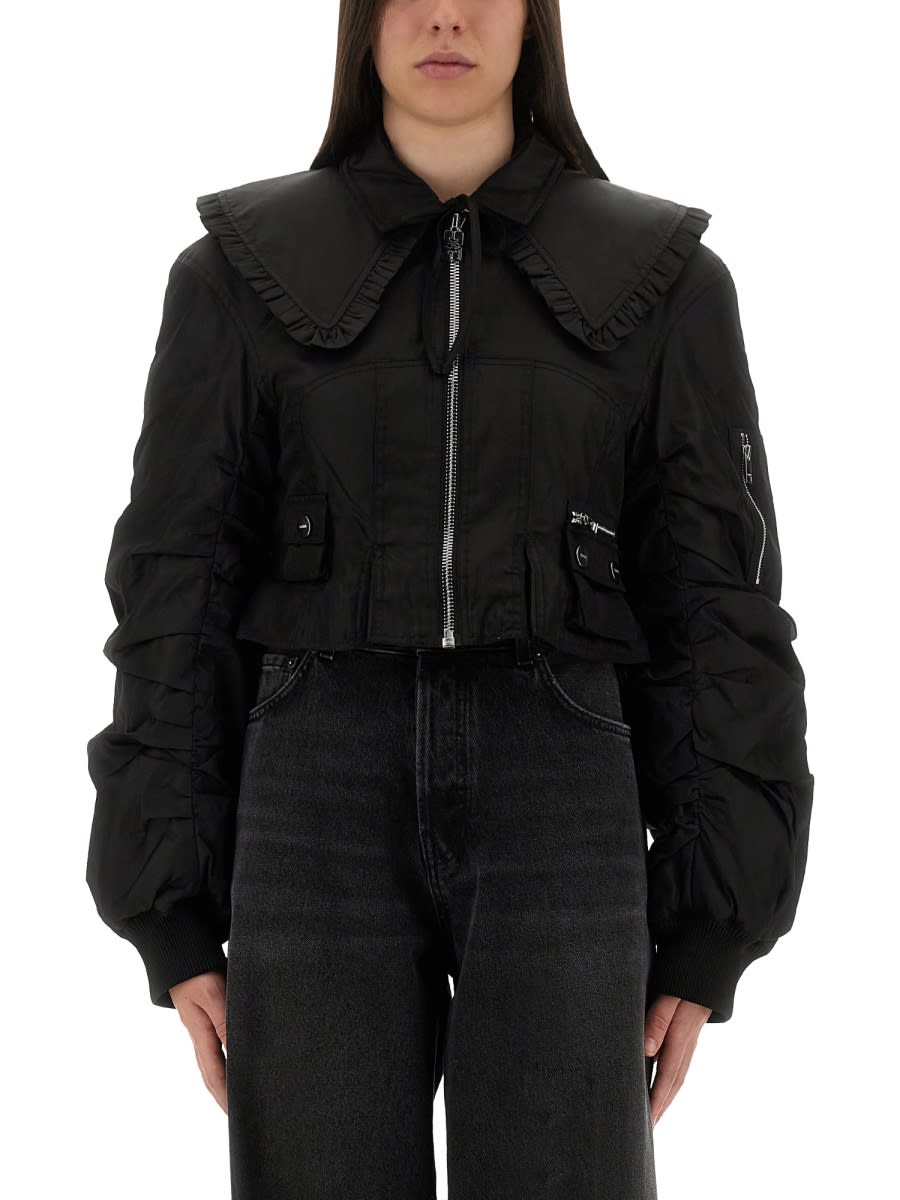 Ganni Duchesse Nylon Fitted Jacket