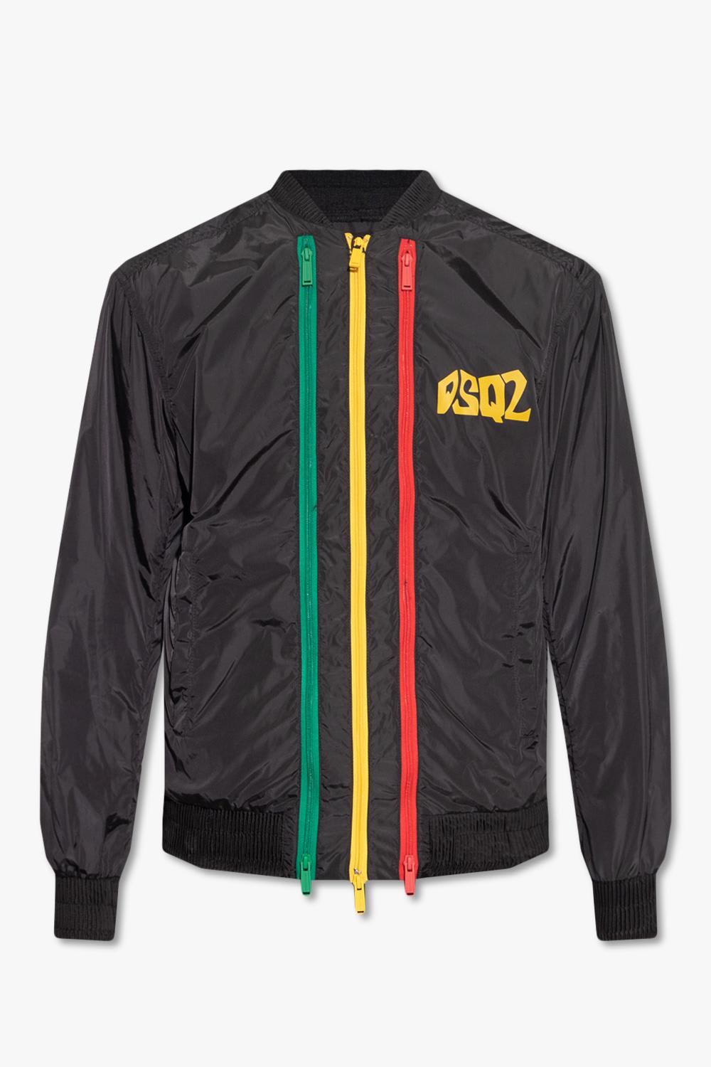 Dsquared2 Embroidered Satin Bomber Jacket - Black