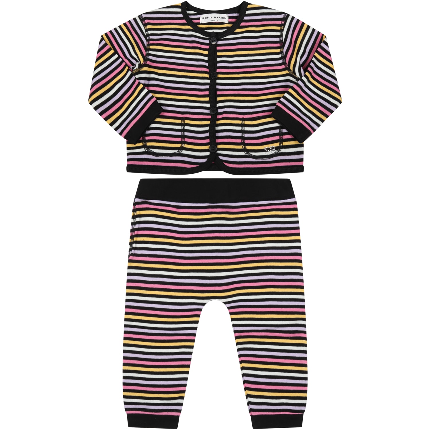 Rykiel Enfant Multicolor Set For Baby Girl With Stripes