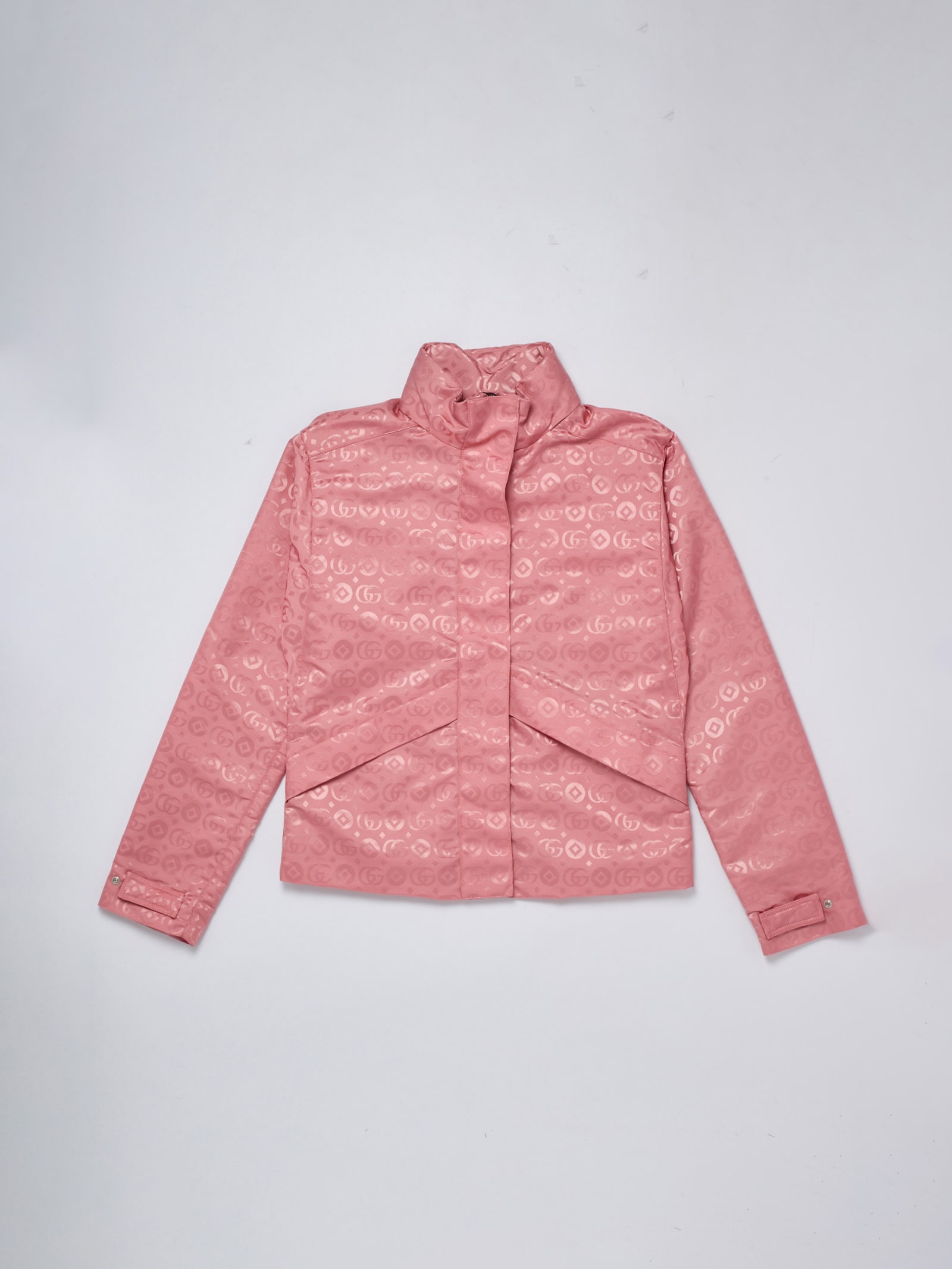Shop Gucci Jacket Gg Dots Jacket In Rosa