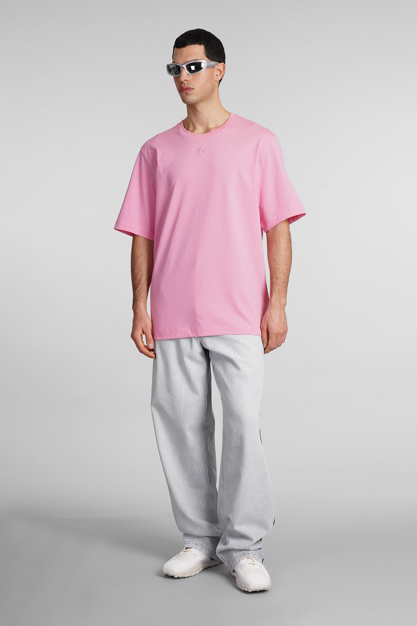 Shop Marine Serre T-shirt In Rose-pink Cotton
