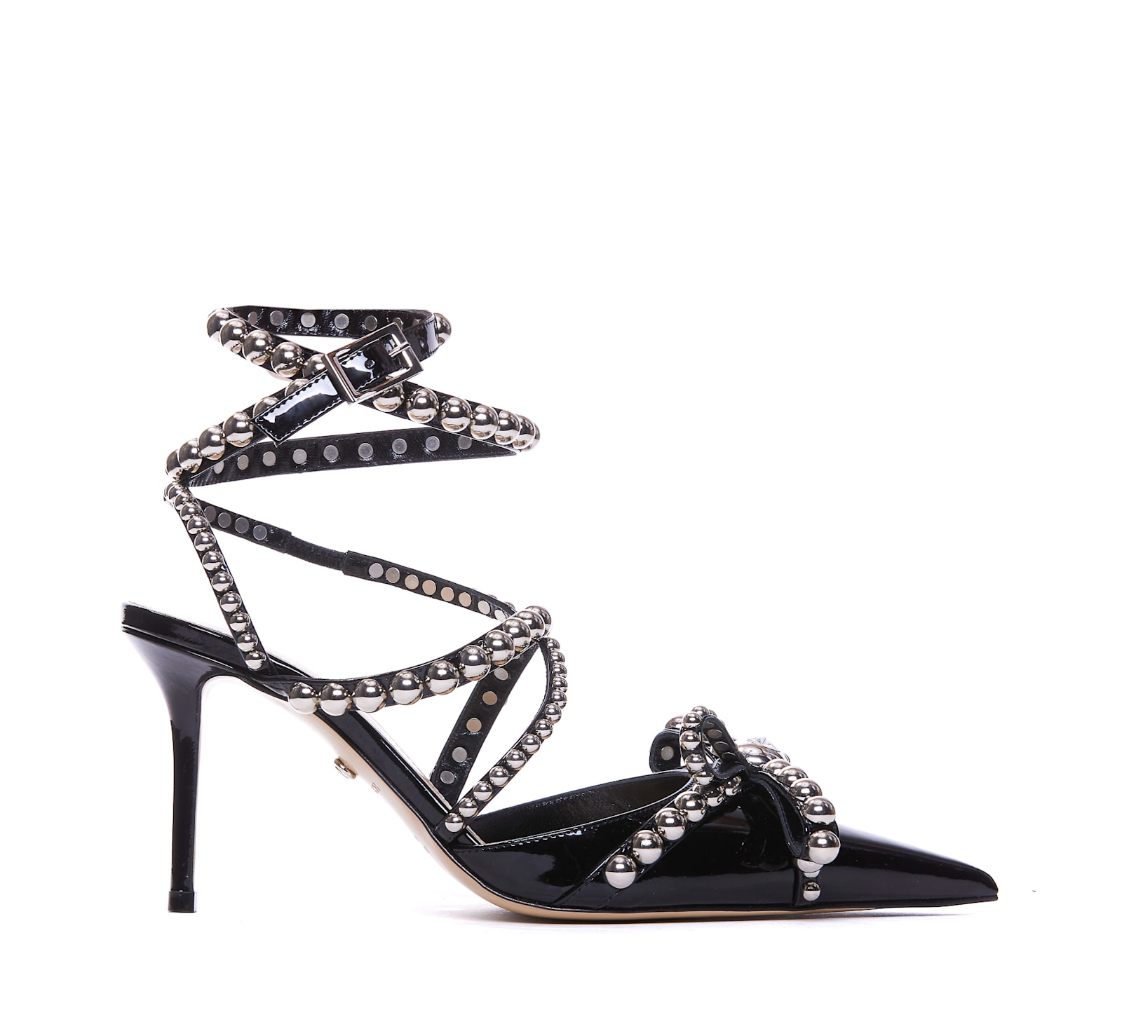 Shop Mach &amp; Mach Crystal Studs And High Heel Slingback In Black