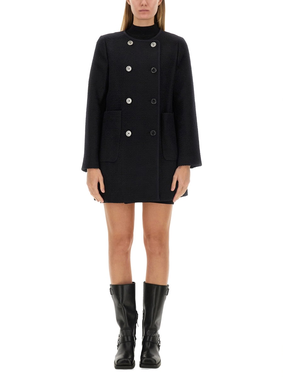 Shop Michael Kors Boucle Coat In Black