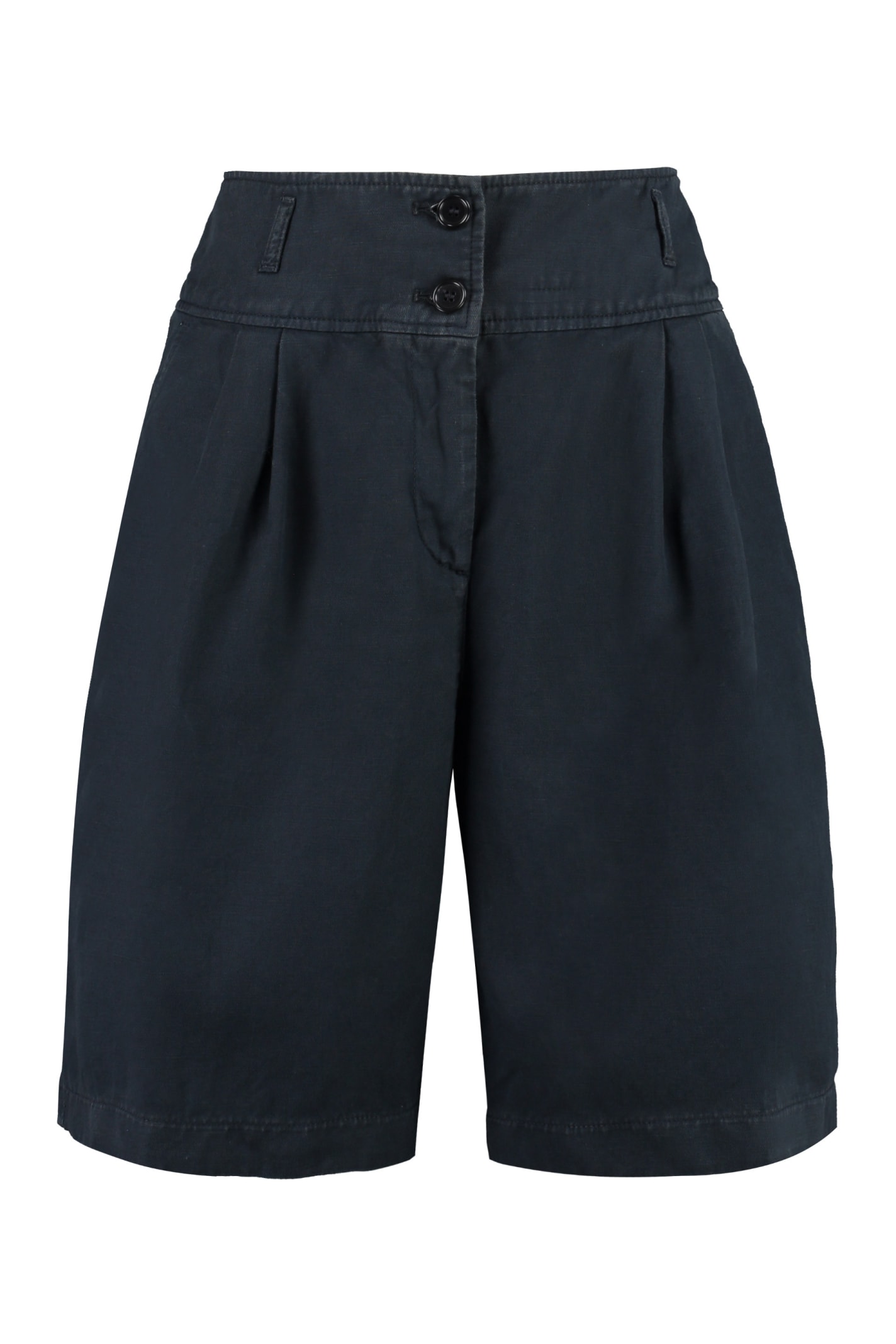 Shop Aspesi Cotton Shorts In Blue