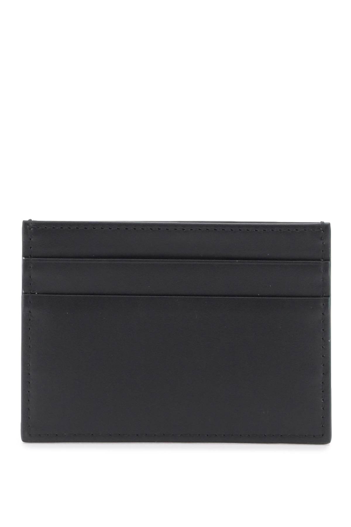 Shop Dolce & Gabbana Embossed Logo Leather Cardholder In Nero (black)