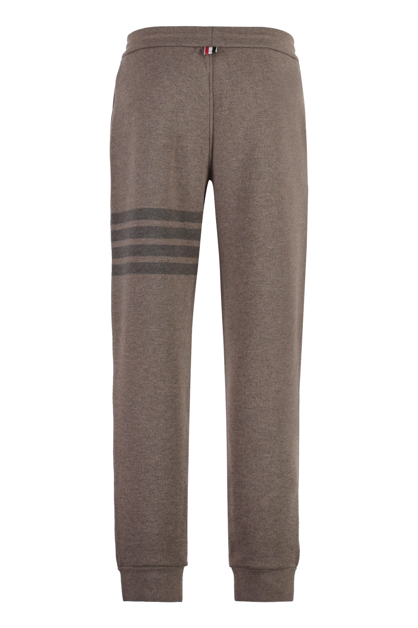 Shop Thom Browne Virgin Wool Track Pants In Beige