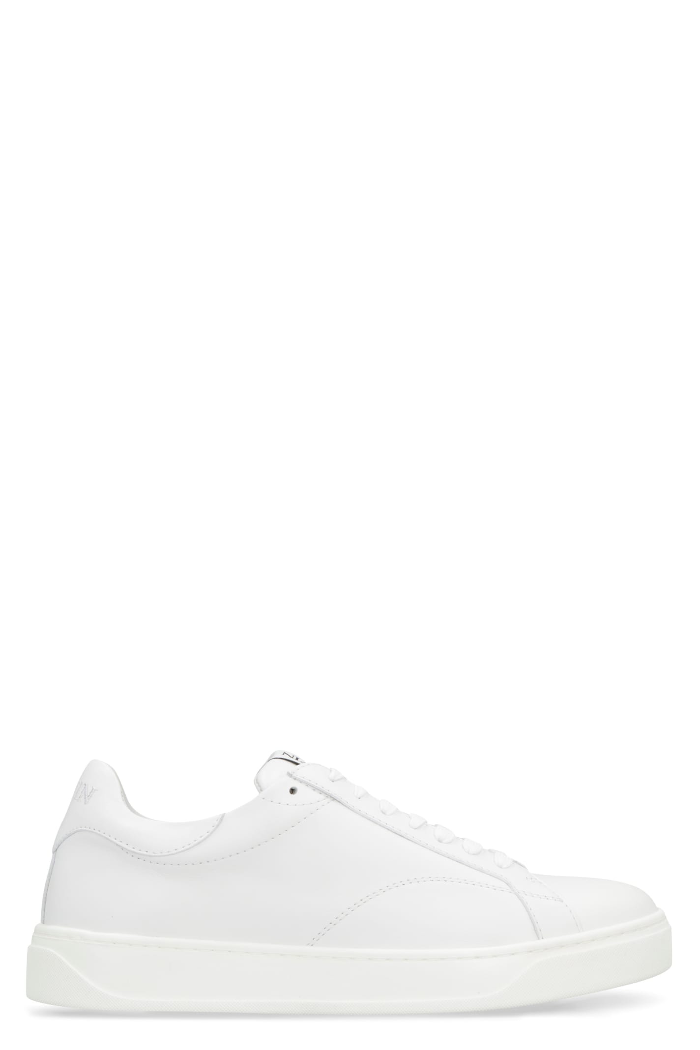 Shop Lanvin Ddb0 Leather Low-top Sneakers In White