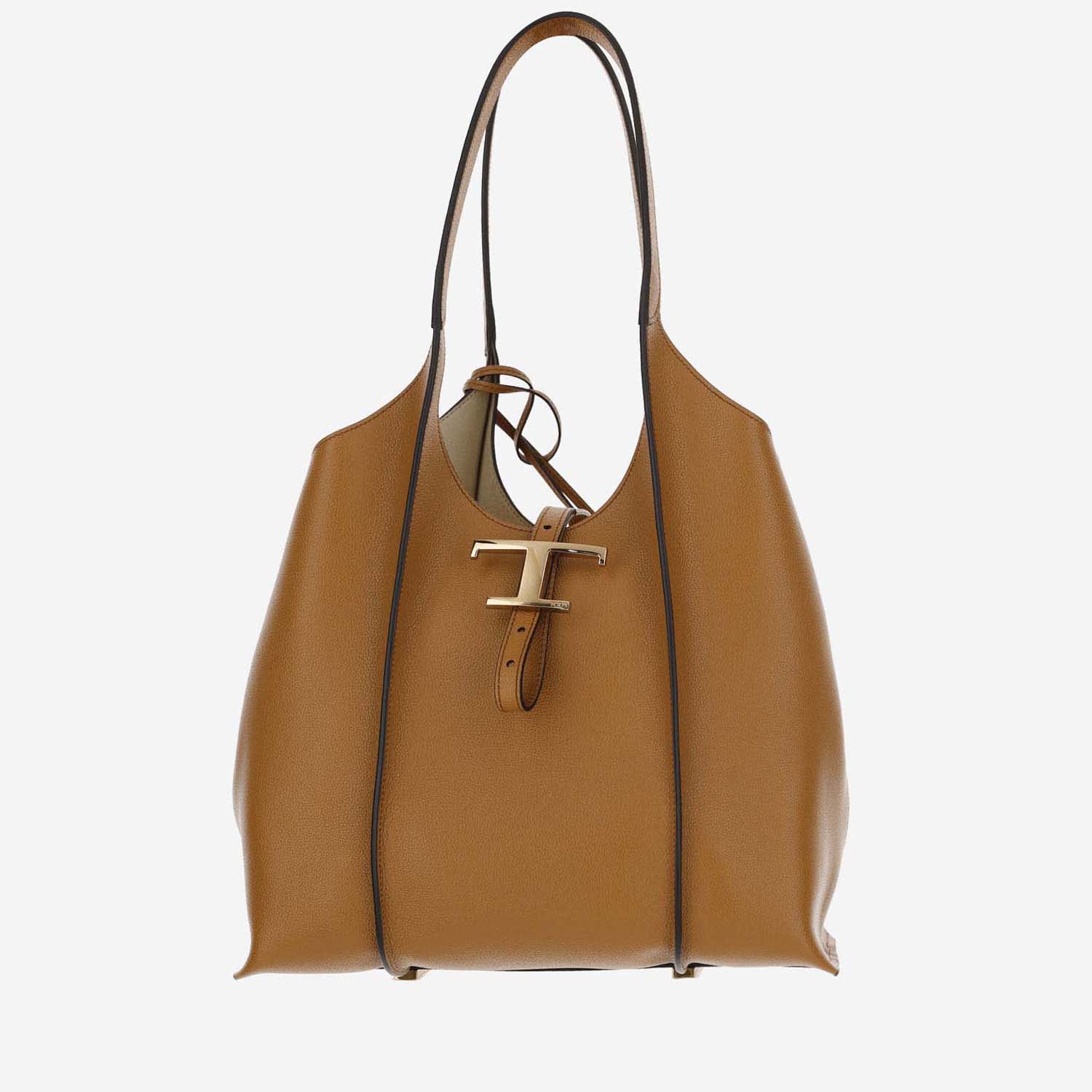 Shop Tod's Timeless Leather Hobo T Bag Small In Leather Brown