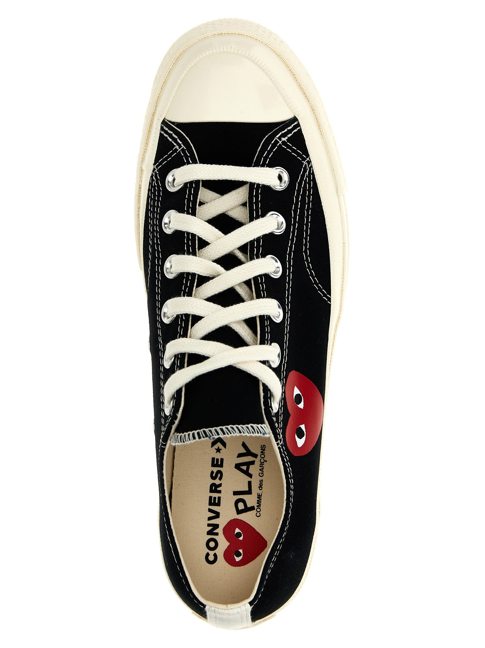 Comme Des Garçons Play Comme Des Garcons Play Black Canvas Comme Des Garã§ons X Converse Sneakers In Black