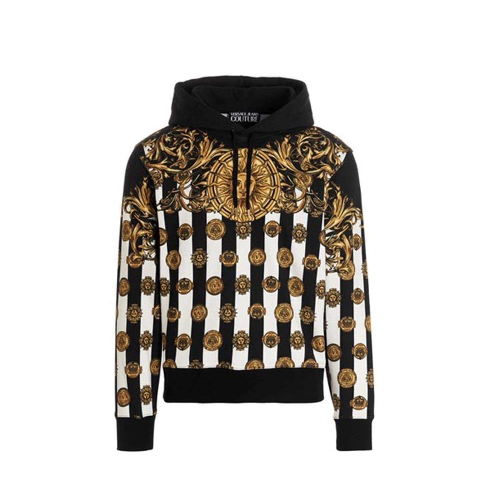 VERSACE JEANS COUTURE JEANS COUTURE PRINTED HOODED SWEATSHIRT