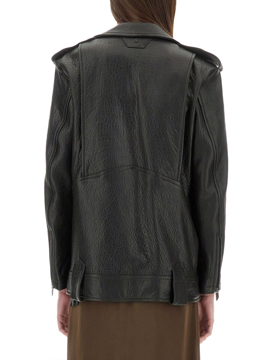 Salvatore Santoro Classic Biker Jacket With Zip Closure In Black