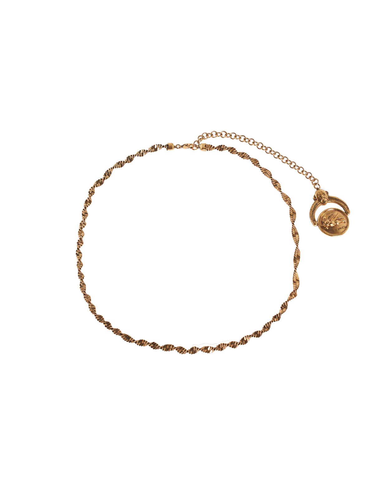 Gold Short Necklace With Charm