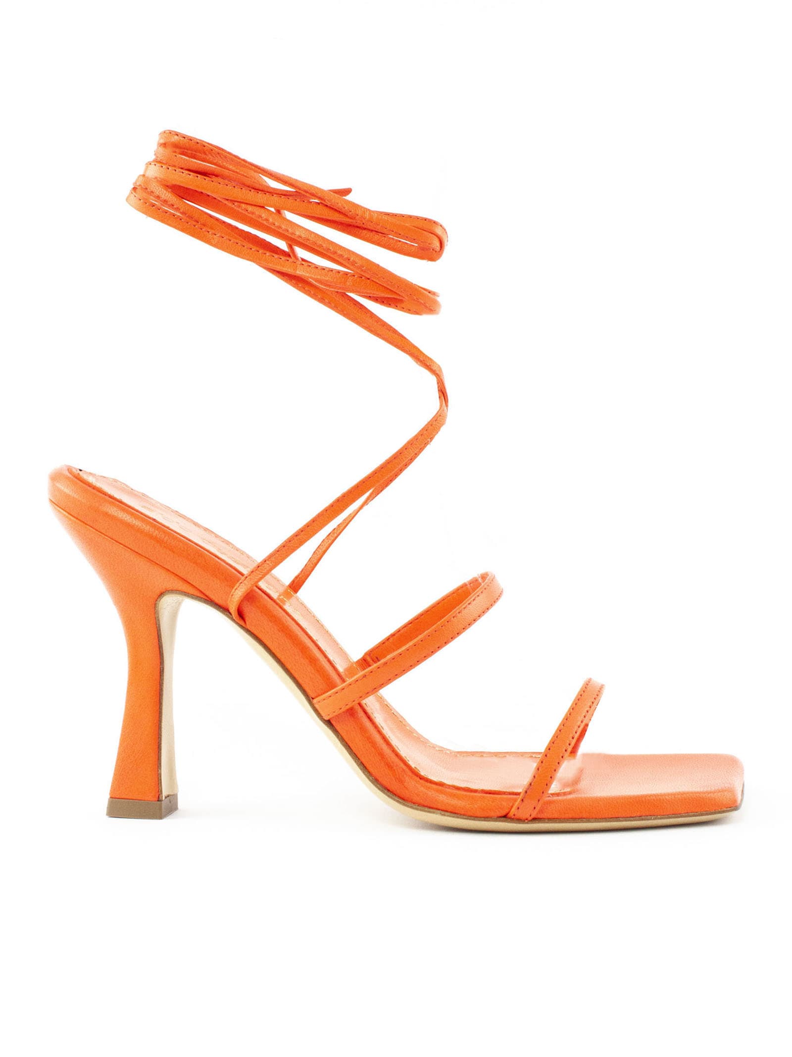 Aldo Castagna Lisa Orange Leather Sandals