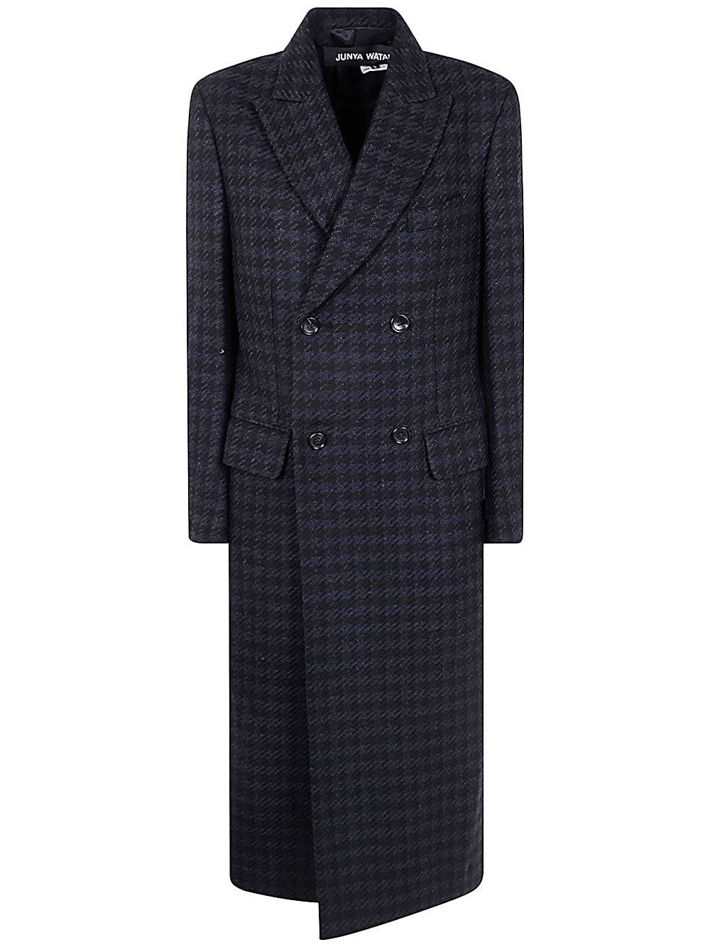 Shop Junya Watanabe Ladies` Coat In Black Dark Navy