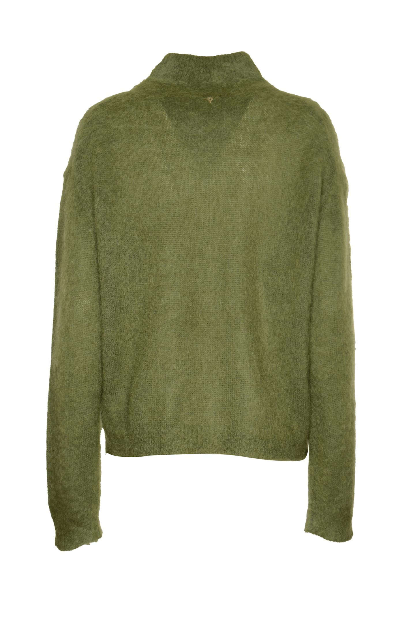 Shop Dondup Ribbed Neck Sweater In Green