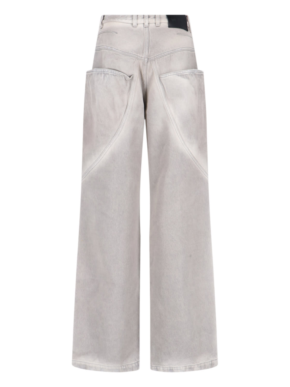 Shop Attico Long Palace Jeans In Grey