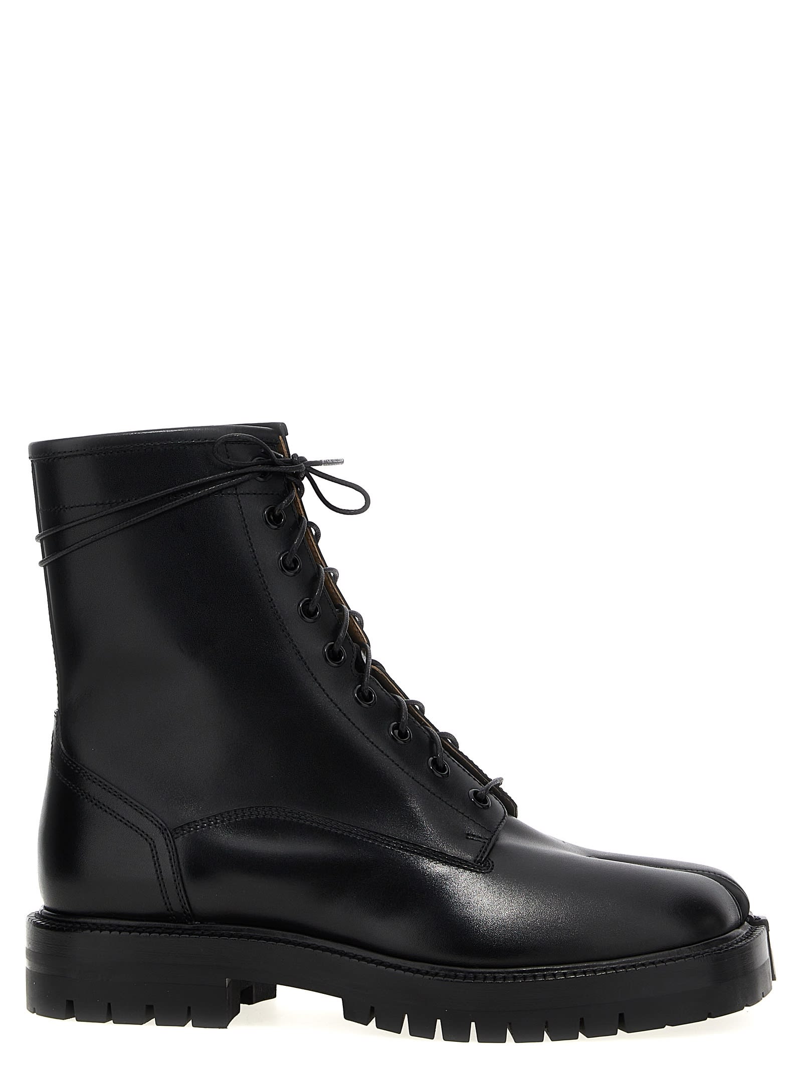 Shop Maison Margiela Tabi Ankle Boots In Black