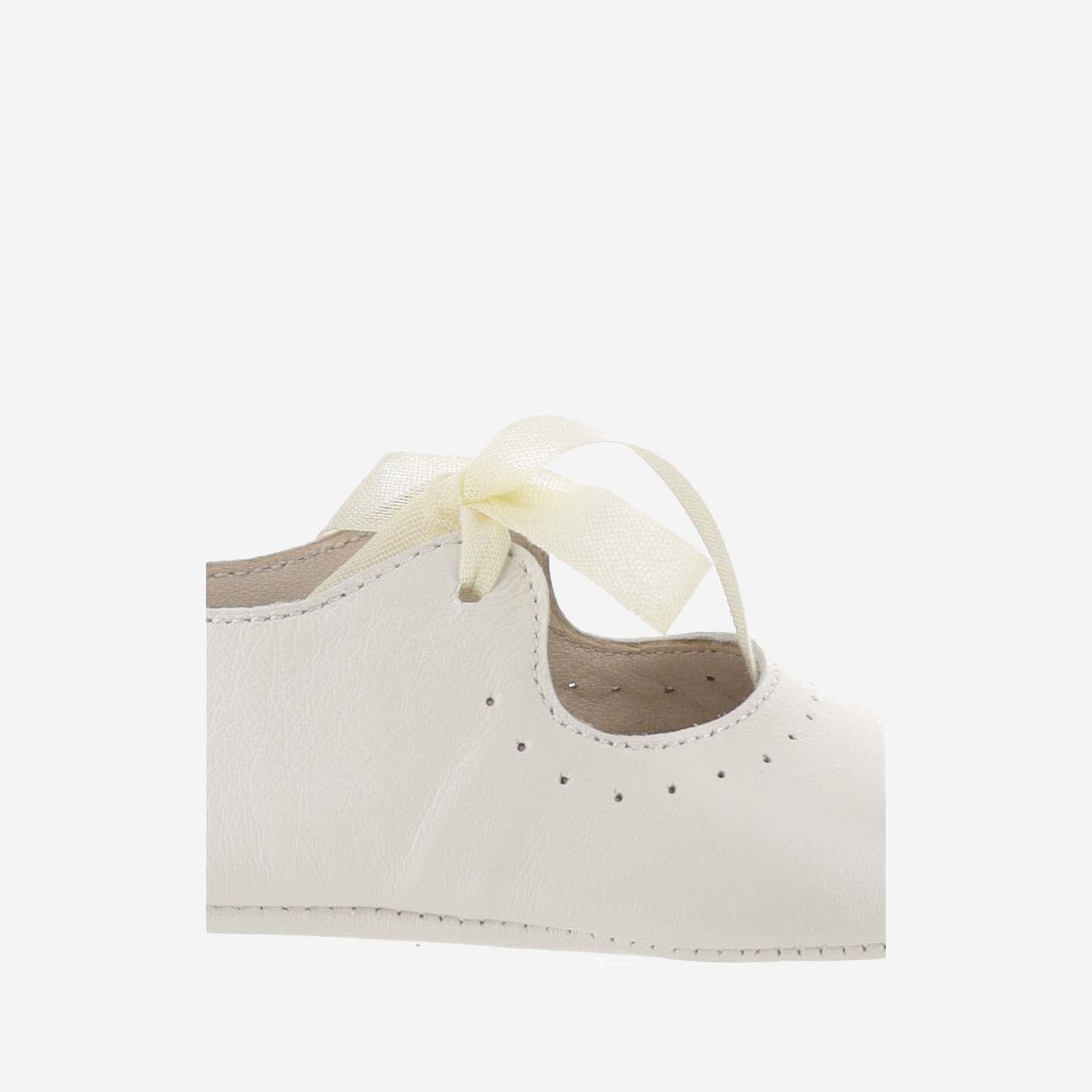 Shop Bonpoint Nappa Leather Shoes With Bow In White