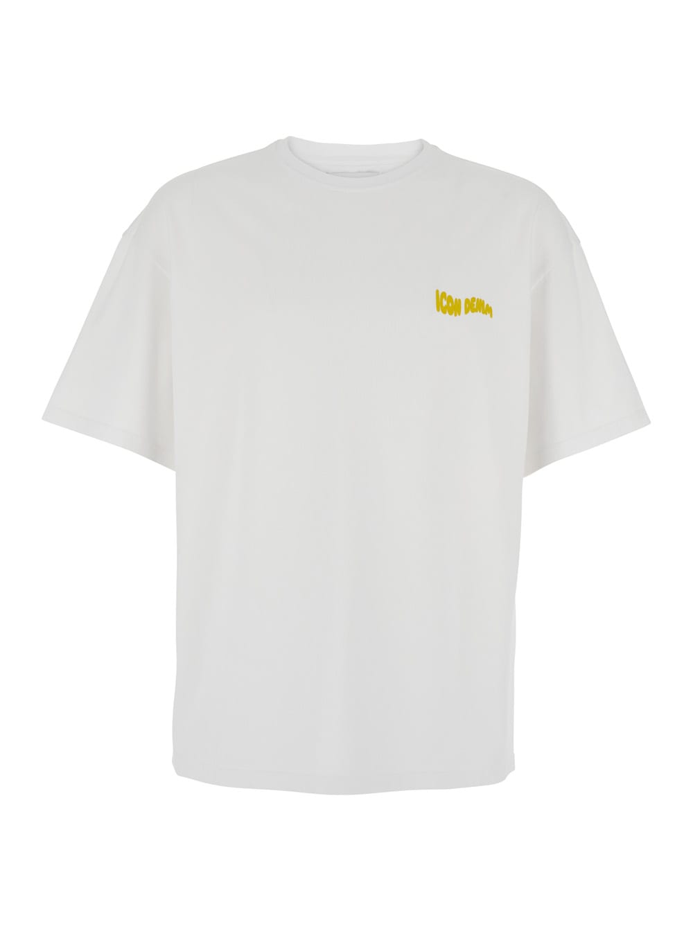 White Crewneck T-shirt With Logo Lettering On The Front In Cotton Man