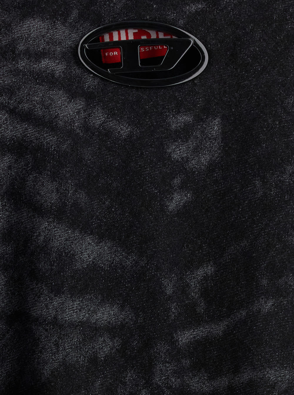 Diesel Grey Skirt With Oval D Logo Plaque And Frayed Edges In Cotton Blend Woman In Black
