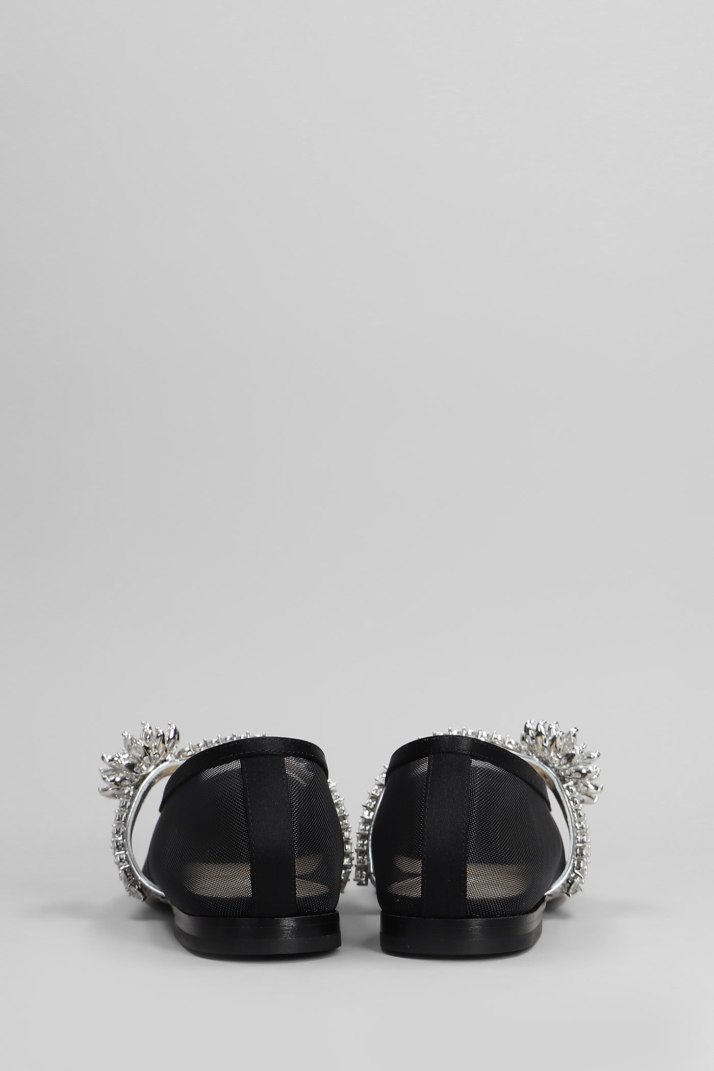 Mach & Mach Ballet Flats In Black Fabric