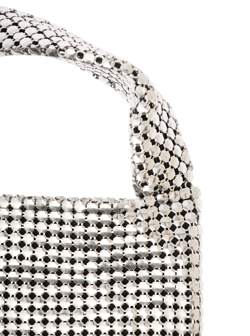 Shop Rabanne Pixel Silver-tone Tote Bag In Metallic Mesh Woman