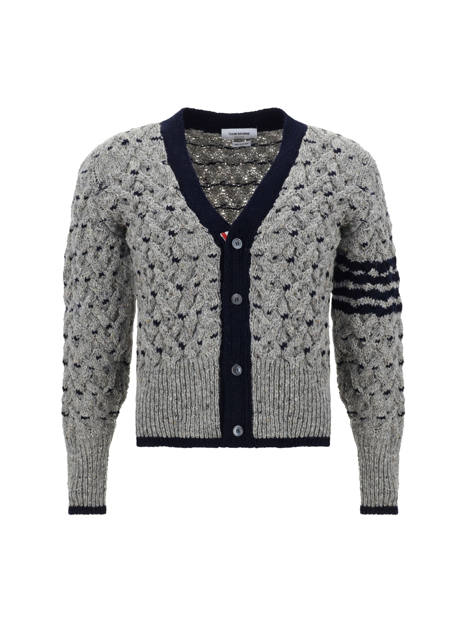 Shop Thom Browne Cardigan In Lt Grey