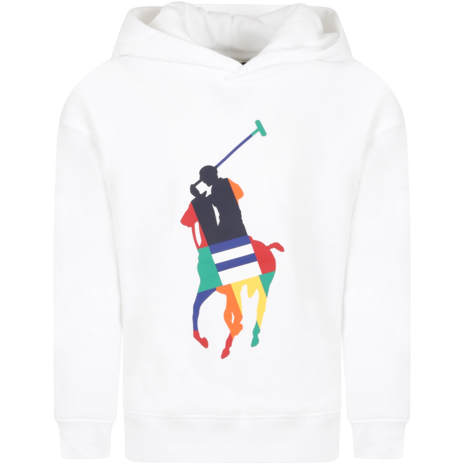 Ralph Lauren White Sweatshirt For Kids With Pony Logo