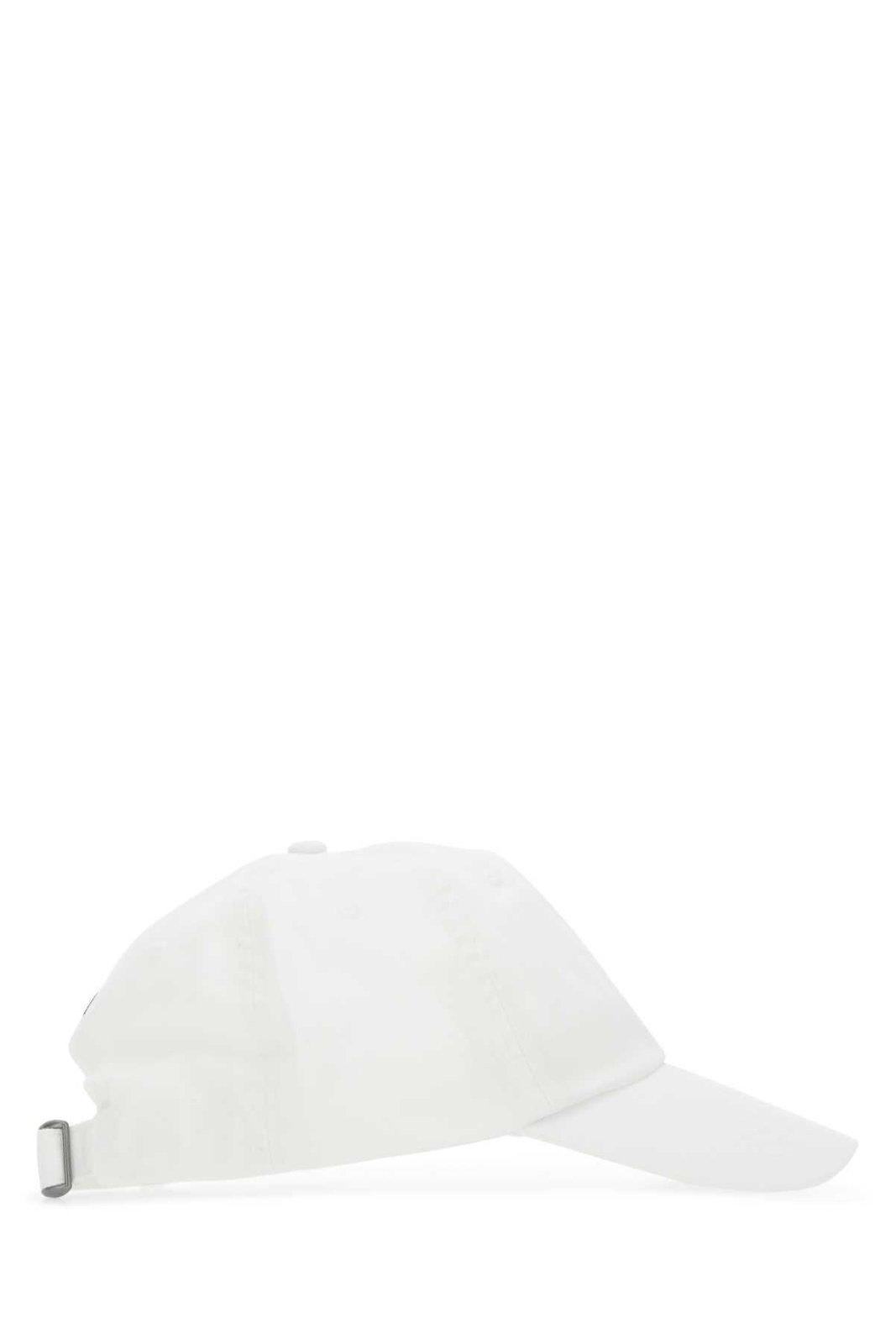 Shop Polo Ralph Lauren Logo Embroidered Curved Peak Baseball Cap  In White