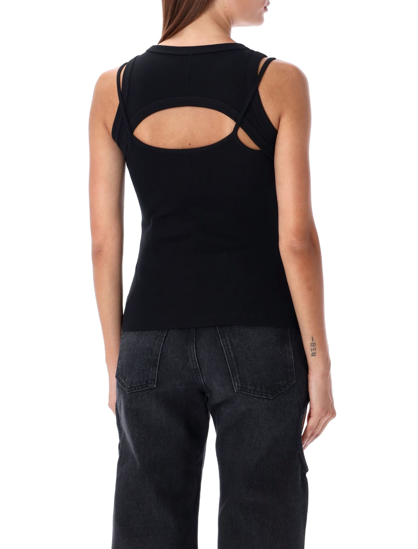 Shop Off-white Round Row Top In Black